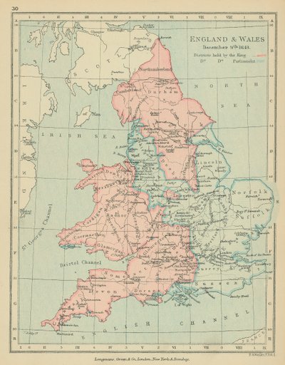 Angleterre et Pays de Galles (lithographie couleur) - English School
