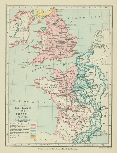 Angleterre et France (lithographie couleur) - English School