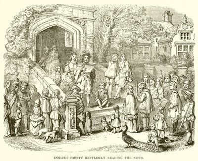 Gentilhomme de campagne anglais lisant les nouvelles - English School
