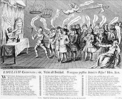 Crédulité Anglaise ou Vous êtes tous Embouteillés, 1749 - English School