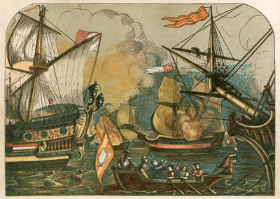 Les brûlots anglais brûlant parmi l