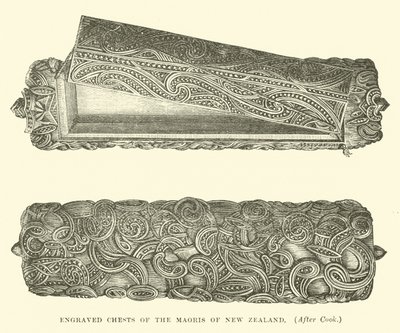Coffres gravés des Maoris de Nouvelle-Zélande, d