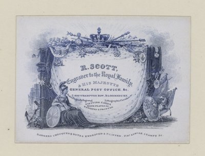 Graveurs, R Scott, carte de visite - English School