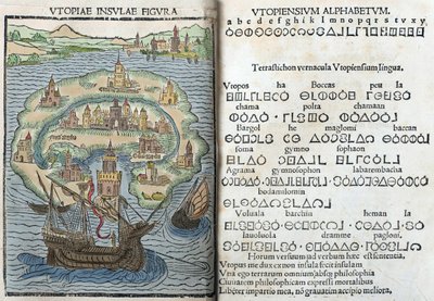 Gravure de « Utopia » par Thomas More - English School