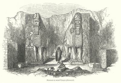 Entrée du petit temple (Nimroud) (gravure) - English School