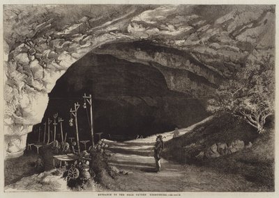 Entrée de la caverne du Pic, Derbyshire - English School