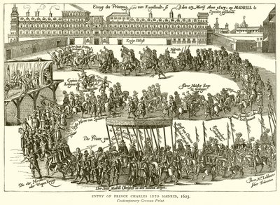 Entrée du prince Charles à Madrid, 1623 - English School