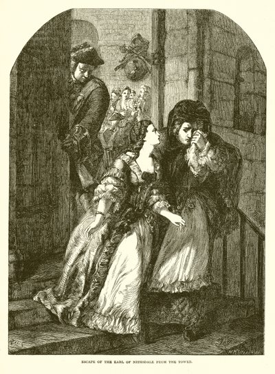 Évasion du comte de Nithsdale de la Tour - English School