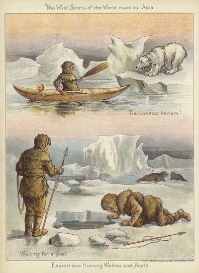 Esquimaux chassant le morse et les phoques - English School