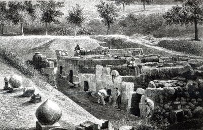 Tombes étrusques excavées par Signor Mancini à Orvieto - English School