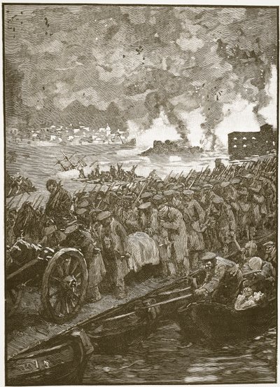 Évacuation de Sébastopol, illustration de Cassells Illustrated History of England - English School