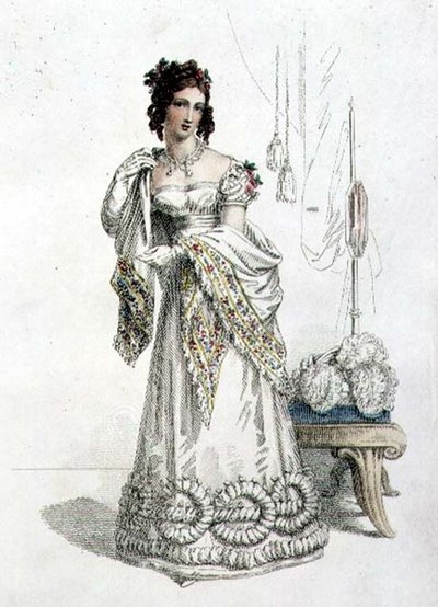 Robe de soirée, planche de mode de Ackermann