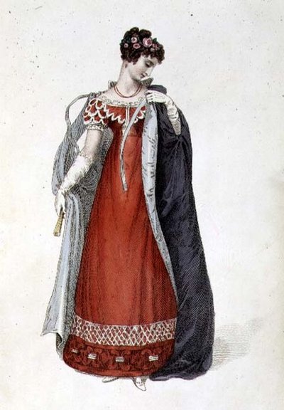 Robe de soirée ou de bal, planche de mode du Repository of Arts d