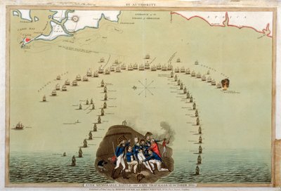 Bataille mémorable au large du cap Trafalgar, 21 octobre 1805, publiée par Laurie & Whittle, 12 décembre 1805 - English School