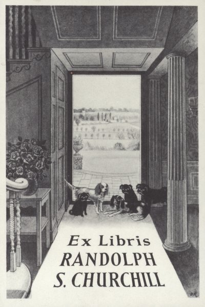 Ex Libris Randolph S Churchill - English School