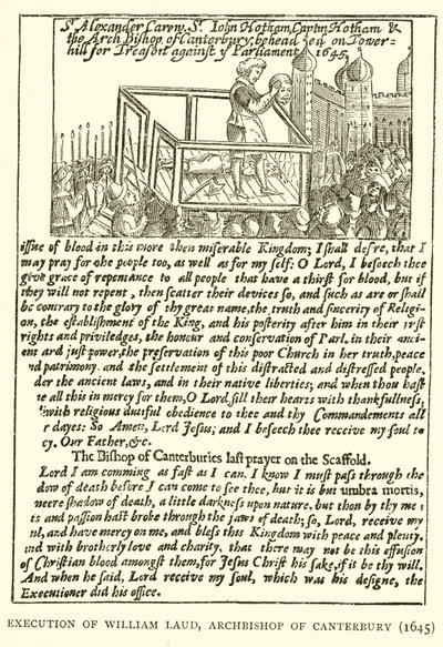 Exécution de William Laud, archevêque de Cantorbéry (1645) - English School