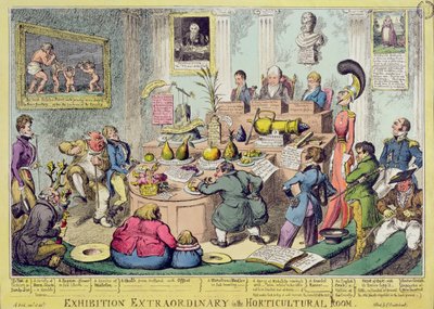 Exposition Extraordinaire dans la Salle Horticole, gravé par George Cruikshank, pub. par G. Humphrey, 1826 - English School