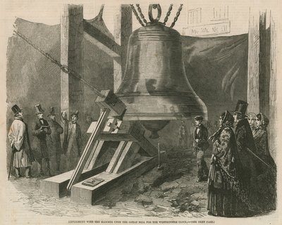 Expérience avec le marteau sur la grande cloche pour l