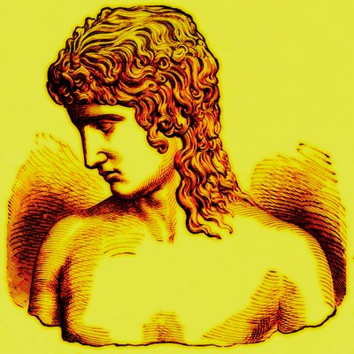 Extrême de la divergence ethnique - Type le plus élevé - I: Éros de Praxitèle, illustration de Avec les Peuples du Monde par John Clark Ridpath, publiée en 1912 - English School