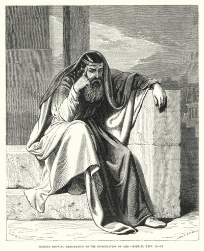 Ézéchiel montrant la résignation à la dispensation de Dieu, Ézéchiel XXIV - English School