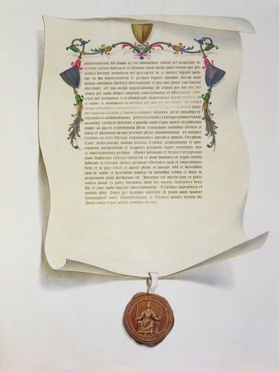 Édition fac-similé de la Magna Carta, publiée pour la première fois en 1225, 1816 - English School