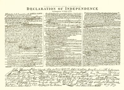 Fac-similé du brouillon original de la Déclaration d