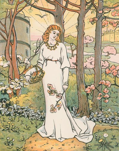 La belle Emelye cueillant des fleurs. 