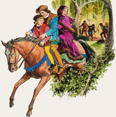 Famille sur un cheval - English School