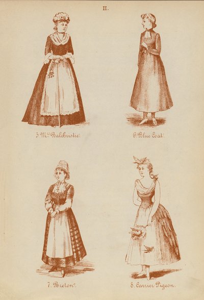 Costumes de déguisement : Mme Balchristie, Blue Coat, Breton, Pigeon voyageur - English School