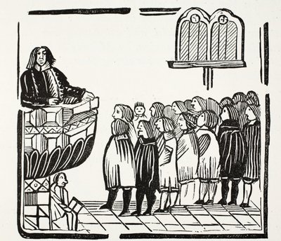 Avertissements plus terribles de Dieu, illustration de Chap-books du XVIIIe siècle par John Ashton, pub. 1882 - English School