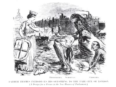 Le Père Thames présente sa progéniture à la belle ville de Londres, un dessin pour une fresque dans les nouvelles Chambres du Parlement - English School
