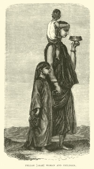 Fellah, femme arabe et enfants - English School