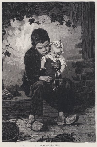 Garçon pêcheur et enfant - English School