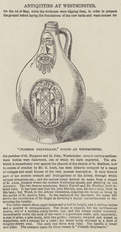 "Vieillard flamand," trouvé à Westminster (gravure) - English School