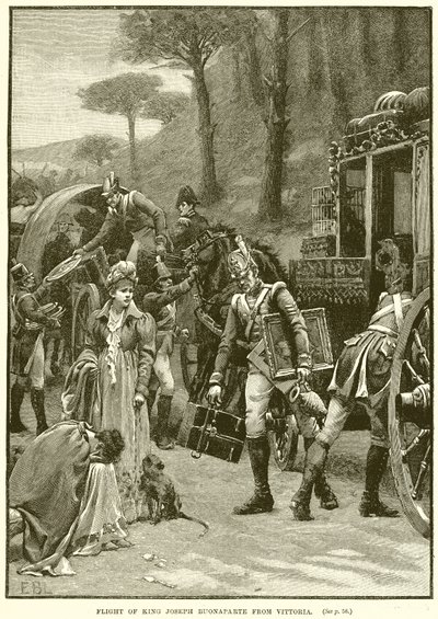 Fuite du roi Joseph Bonaparte de Vittoria - English School