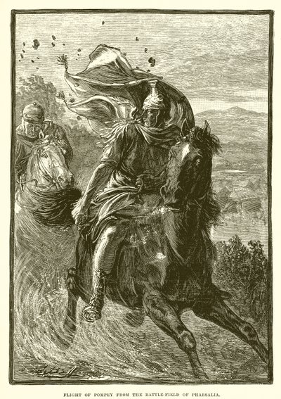 Fuite de Pompée du champ de bataille de Pharsale - English School