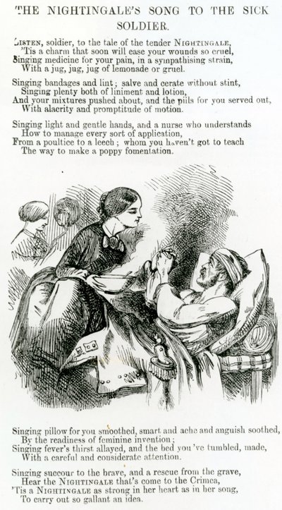 Florence Nightingale soignant un soldat malade en Crimée - English School