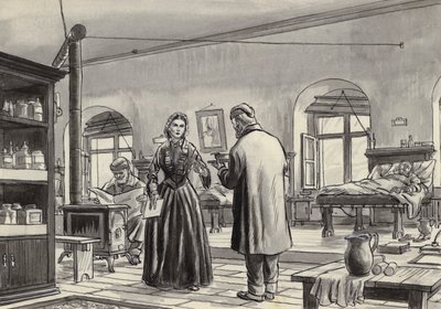 Florence Nightingale travaillant à l