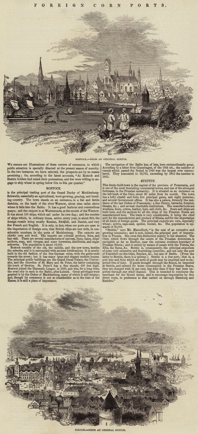 Ports de maïs étrangers (gravure) - English School