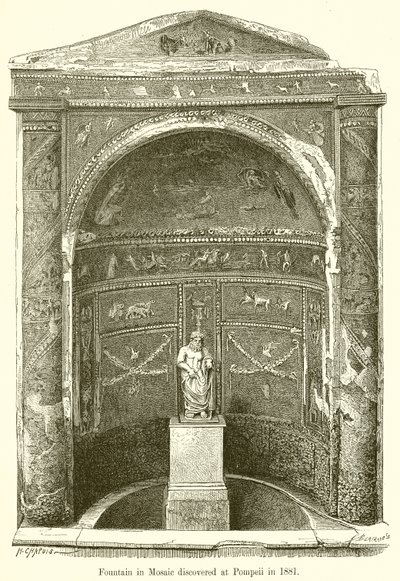 Fontaine en mosaïque découverte à Pompéi en 1881 - English School