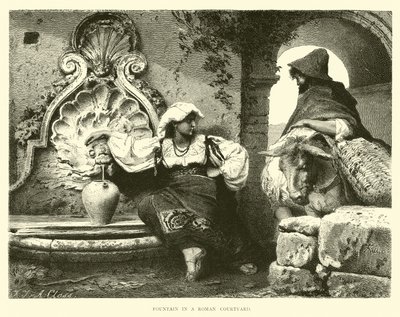 Fontaine dans une cour romaine - English School