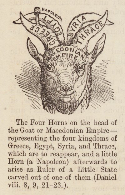 Quatre cornes sur la tête du bouc (gravure) - English School