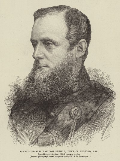 Francis Charles Hastings Russell, duc de Bedford, KG (gravure) - English School