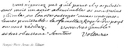 François Marie Arouet de Voltaire - English School