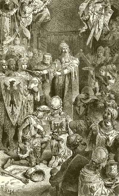La cour de Frédéric Barberousse à Mayence - English School