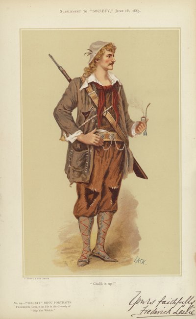 Frederick Leslie, en Rip dans la comédie "Rip Van Winkle" - English School