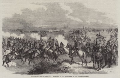 Cavalerie française à Lunéville, une charge des cuirassiers de la garde impériale - English School