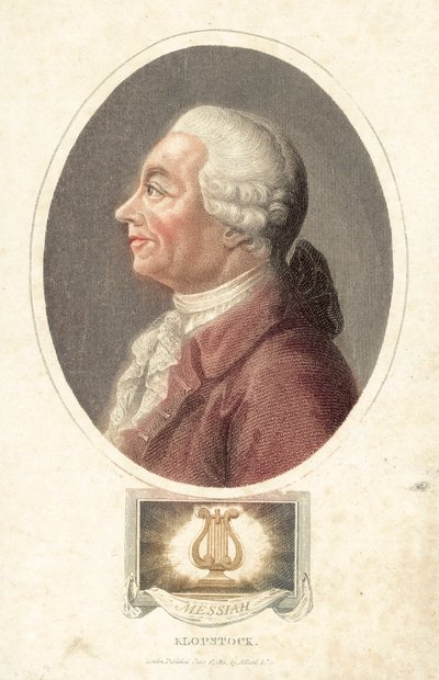 Friedrich Gottlieb Klopstock, poète allemand (gravure en couleur) - English School