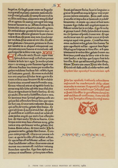De la Bible latine imprimée à Mentz - English School