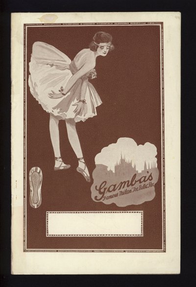 Couverture du catalogue des célèbres chaussures de ballet de Milan de Gamba - English School